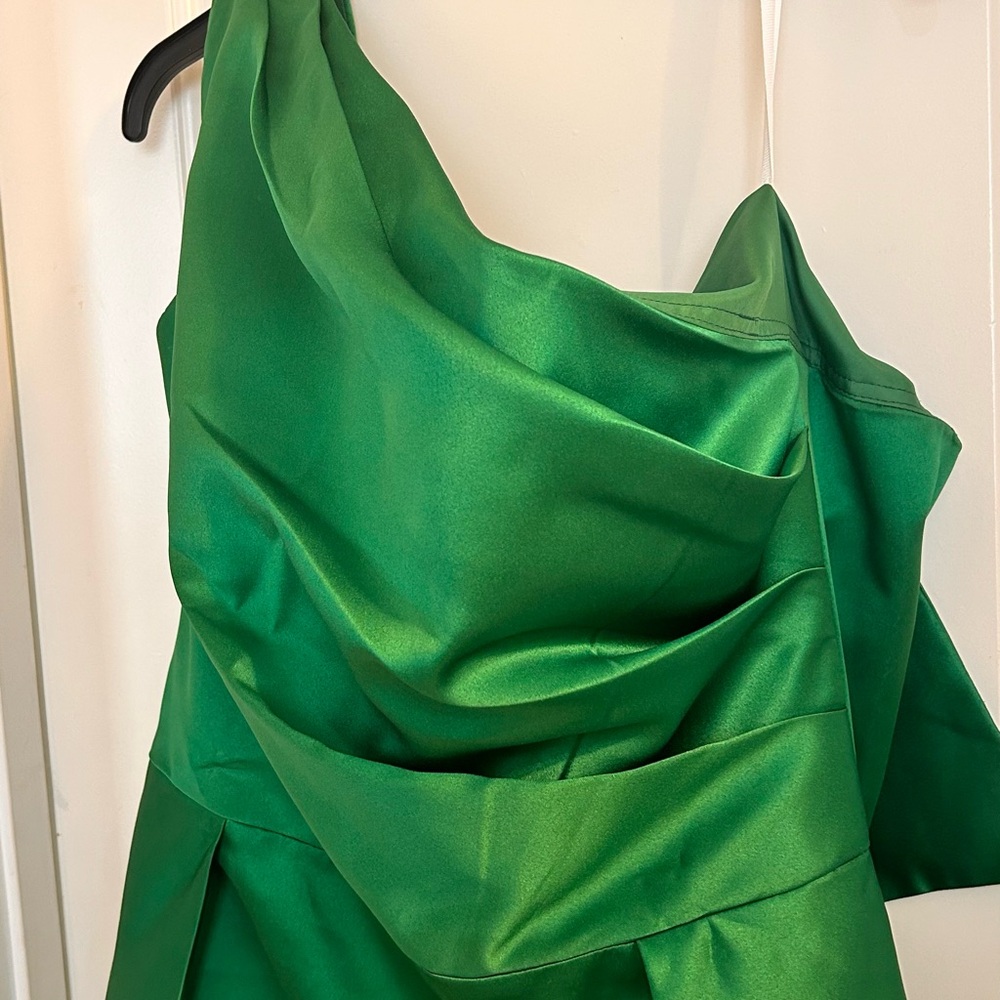 Elegant Green Satin Dress